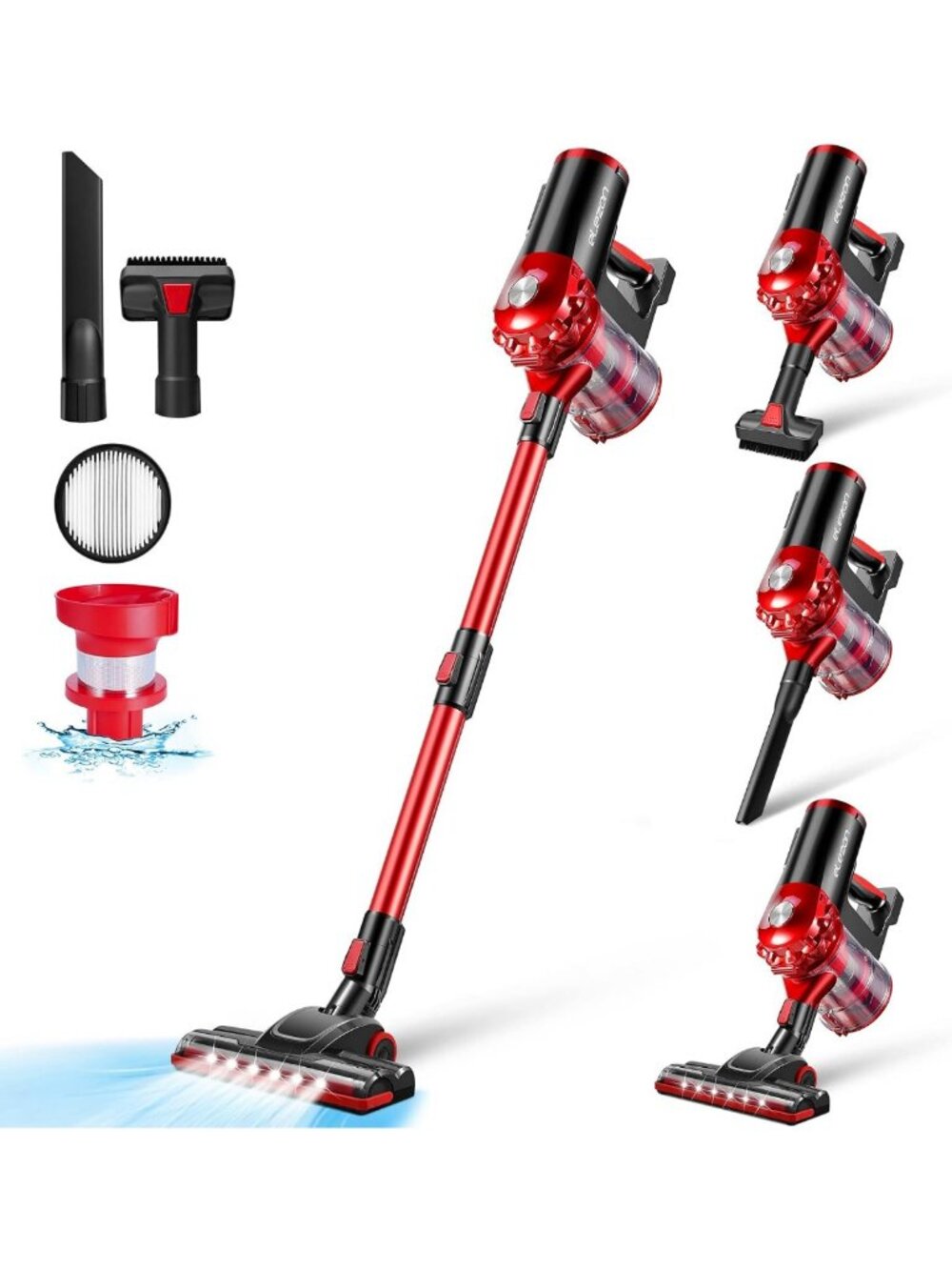 Powerful Cordless Stick Vacuum Cleaner - 38 Min Runtime, HEPA Filter
